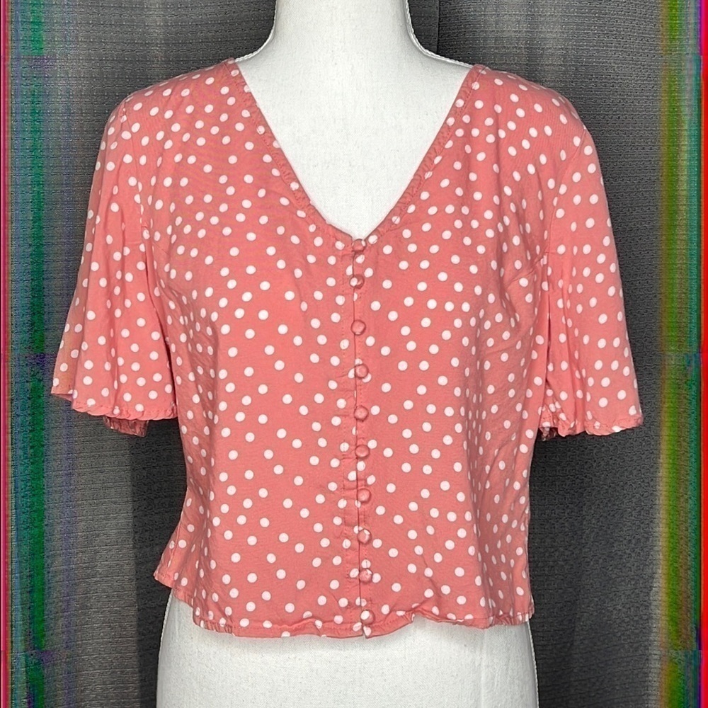 JAPNA SMALL PINK WITH WHITE POLKA DOTS BLOUSE